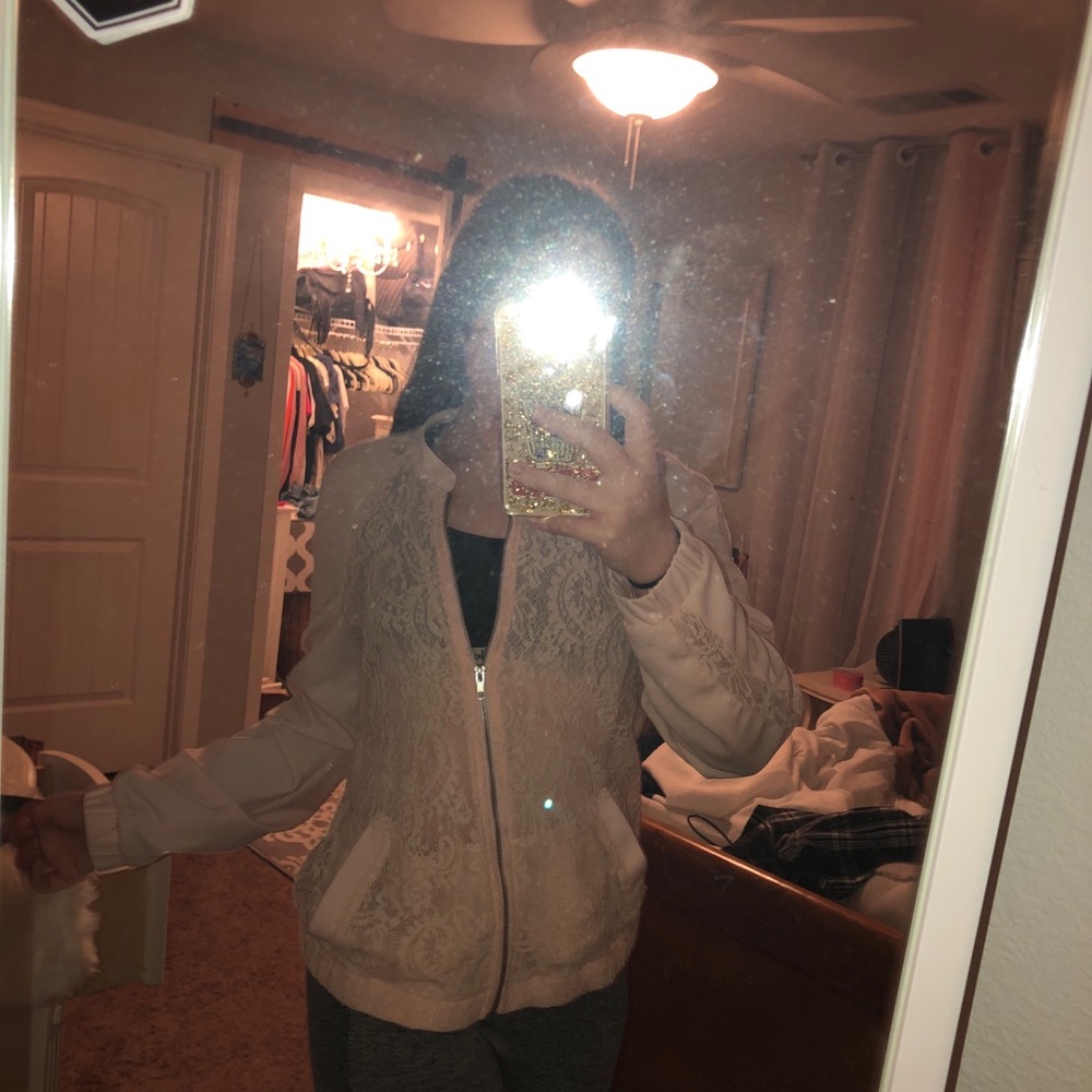 Lace Bomber Jacket